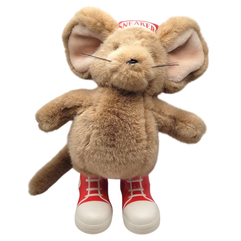 Vintage 98' Sneaker Mouse Plush Red White Shoes Stuffed Animal Toy